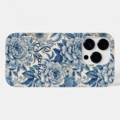 Custom Elegant Boho Chic Blue Blossom Case-Mate iPhone Hülle (Rückseite (Horizontal))