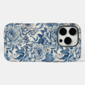 Custom Elegant Boho Chic Blue Blossom Case-Mate iPhone Hülle (Rückseite (Horizontal))
