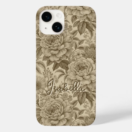 Custom Elegant Boho Chic Brown Blossom Case-Mate iPhone Hülle (Rückseite)