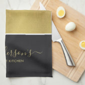 CUSTOM ELEGANT BOLD IMITATS GOLD SILVER BLACK STRE GESCHIRRTUCH (Viertel Falte)