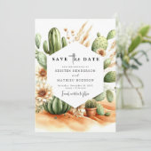 Custom Elegant Cactus Wedding Save The Date (Stehend Vorderseite)
