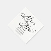 Custom Elegant Calligraphy Script Wedding Napkins Serviette (Ecke)