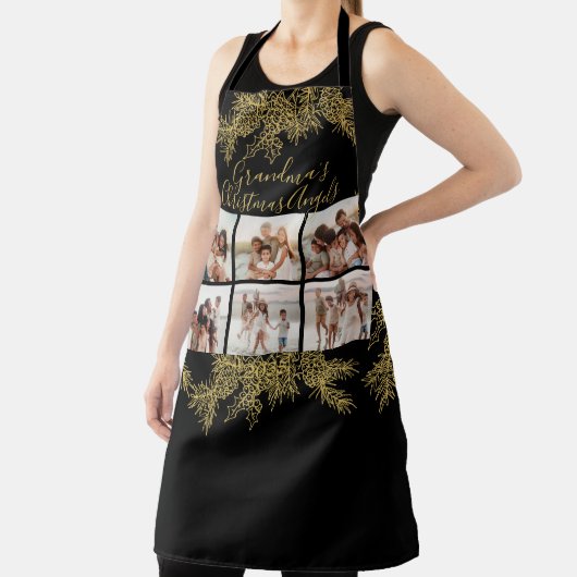 Custom Elegant Christmas Photo Collage Grandma's  Schürze (InSitu)