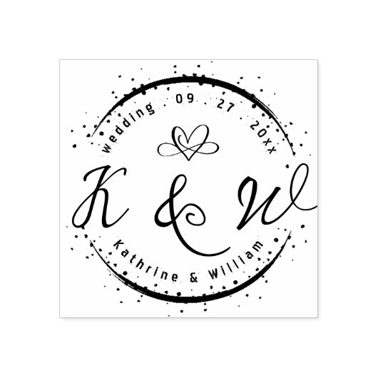 CUSTOM ELEGANT CIRCLE NIEDLICH HEART ELEGANT WEDIN GUMMISTEMPEL (Prägung)