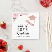 Custom Elegant Class 2025 Floral Abschluss Serviette (Beispiel)