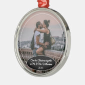 Custom Elegant Classic Couple Foto 1. Weihnachten Ornament Aus Metall (Links)