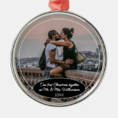 Custom Elegant Classic Couple Foto 1. Weihnachten Ornament Aus Metall (Vorne)
