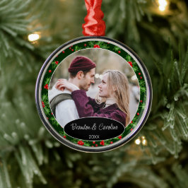 Custom Elegant Classic Couple Foto 1. Weihnachten Ornament Aus Metall