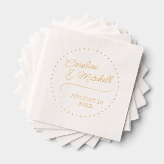 Custom Elegant Classy Couple Names Servietten Mit Folie (Insitu (Gestapelt))
