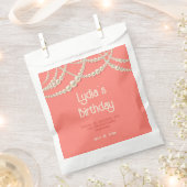 Custom Elegant Coral & Pearl Birthday  Geschenktütchen (Ausgeschnitten)