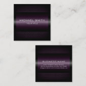 Custom Elegant Dark Lila Stainless Metal Quadratische Visitenkarte (Vorne/Hinten)