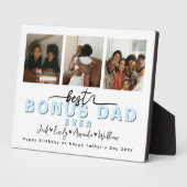 Custom Elegant Der beste Bonus Papa je Foto Collag Fotoplatte (Seite)