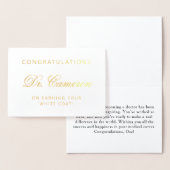 Custom Elegant Doctor White Coat Herzlichen Glückw Folienkarte (Anzeige)