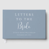 Custom Elegant Dusty Blue Letters to Bride Gästebuch (Vorderseite)