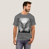Custom Elegant Eagle Face Men Dunkelgraue Vorlage T-Shirt (Vorne ganz)