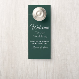 Custom Elegant Emerald Green Wedding Willkommen Türanhänger