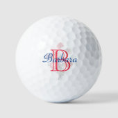 Custom Elegant Floral Name and Monogram Golfball (Vorderseite)