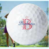 Custom Elegant Floral Name and Monogram Golfball