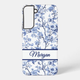 Custom Elegant French Vintage Blue Floral Gift Samsung Galaxy Hülle