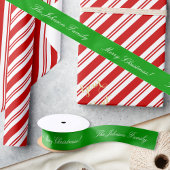 Custom Elegant Frohe Weihnachts Grüne Geschenkwrap Satinband