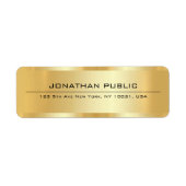 Custom Elegant Glamour Luxury Gold Return Address (Vorne)