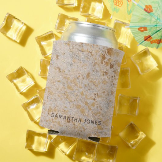 Custom Elegant Gold Cowhide Modern Cowgirl Dosenkühler (In Situ Sommer)