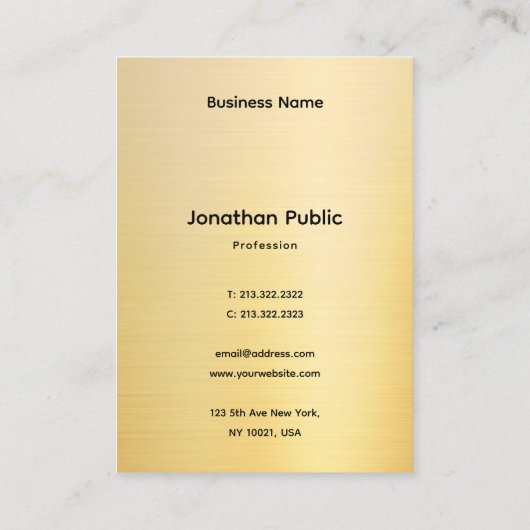 Custom Elegant Gold Look Template Professional Visitenkarte (Rückseite)