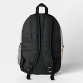 Custom Elegant Gold Monogram Bedruckter Rucksack (Rückseite)