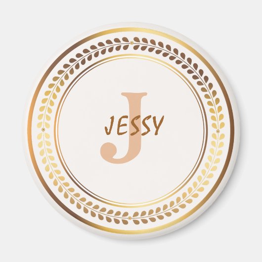 CUSTOM ELEGANT GOLD MONOGRAM TEMPLATE MAGNET (Vorne)