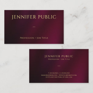Custom Elegant Gold Text Beruflich Luxury Visitenkarte