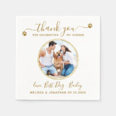 Custom Elegant Gold Vielen Dank Foto Haustier Hoch Serviette (Vorderseite)