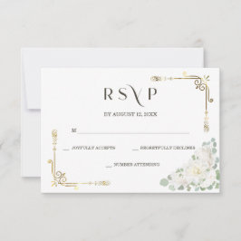 Custom Elegant Gold Wedding RSVP Template