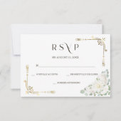 Custom Elegant Gold Wedding RSVP Template Karte (Vorderseite)