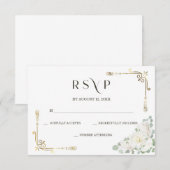 Custom Elegant Gold Wedding RSVP Template Karte (Vorne/Hinten)