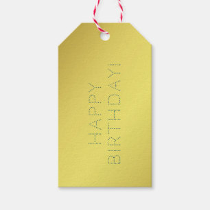 Custom Elegant Golden Yellow Happy Birthday Wish Geschenkanhänger