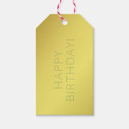 Custom Elegant Golden Yellow Happy Birthday Wish Geschenkanhänger (Vorderseite)