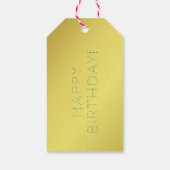 Custom Elegant Golden Yellow Happy Birthday Wish Geschenkanhänger (Rückseite)