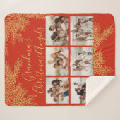 Custom Elegant Grandma's Christmas Photo Collage Sherpadecke (Vorderseite (Horizontal))