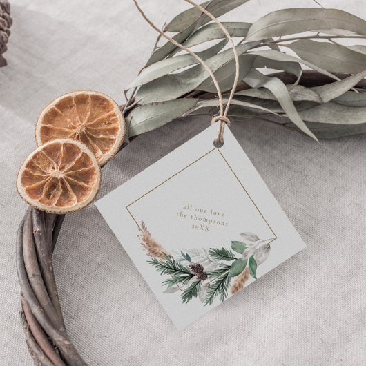 Custom Elegant Gray Frohe Weihnachtsfeier Geschenkanhänger