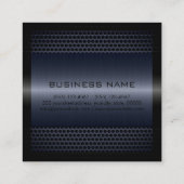 Custom Elegant Gray Stainless Metal Quadratische Visitenkarte (Rückseite)