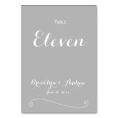 Custom Elegant Gray White Wedding Tischnummern (Vorderseite)