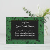 Custom Elegant Green and Black Nature Event (Stehend Vorderseite)