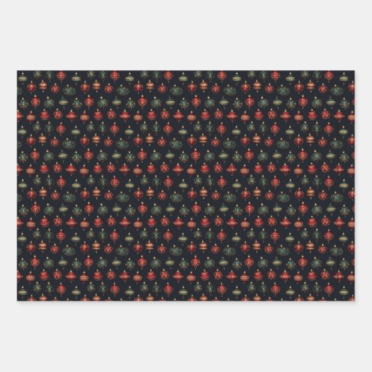Custom Elegant Green Ornaments Geschenke Weihnacht Geschenkpapier Set (Vorderseite 3)
