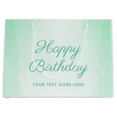 Custom Elegant Green Typografy Happy Birthday Große Geschenktüte (Vorderseite)