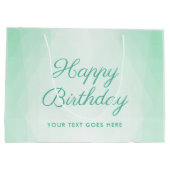 Custom Elegant Green Typografy Happy Birthday Große Geschenktüte (Rückseite)