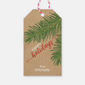 Custom Elegant Green White Imitats Kraft Holiday Geschenkanhänger (Vorderseite)