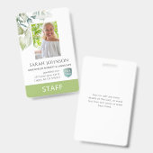 Custom Elegant Greenere Employee Foto ID  Ausweis (Vorder- & Rückseite)