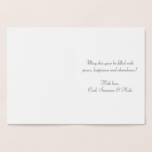 Custom Elegant Happy Birthday Real Gold Folienkarte (Innenseite)