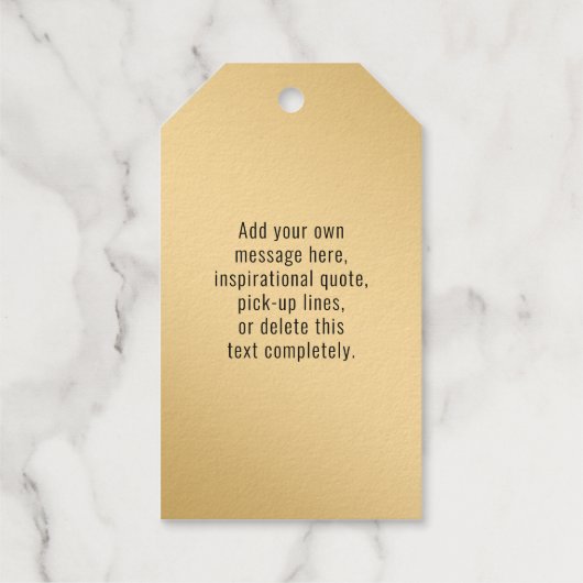 CUSTOM Elegant Happy Valentine Day Foil Geschenkanhänger (Rückseite)