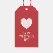 CUSTOM Elegant Happy Valentine's Day White Heart Geschenkanhänger (Vorderseite)